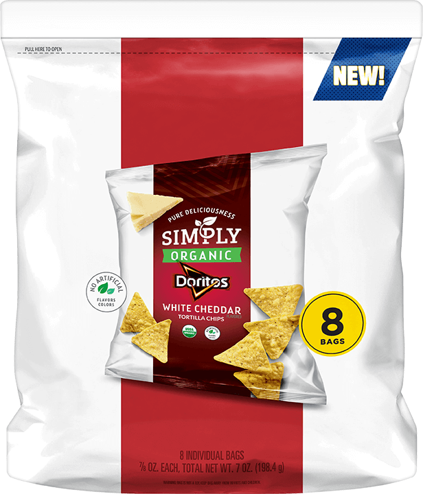 SIMPLY DORITOS® Organic White Cheddar Cheese Flavored Tortillas Chips Multi-Pack