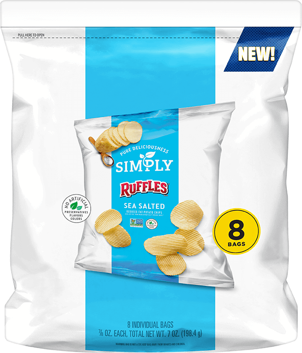 SIMPLY RUFFLES® Sea Salted Reduced Fat Potato Chips Multi-Pack